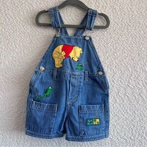 Winnie The Pooh Disney Vintage 100 Acre Collection Denim Frogs Overalls Size 3T